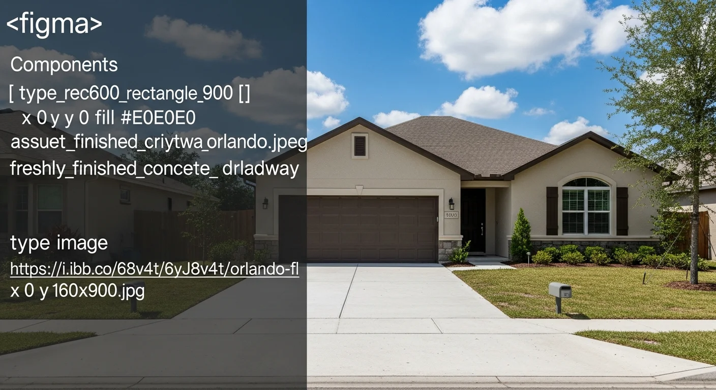 A freshly finished concrete patio slab with a smooth, sealed surface outside a residential home in Orlando, FL. The textured edges and even surface reflect professional concrete finishing work suited to Central Florida's outdoor conditions.